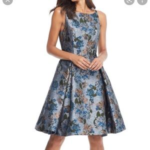 Gal meets glam blue floral sparkly dress